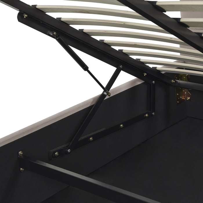 Beliani-VINCENNES -Tweepersoonsbed-Taupe-180 x 200 cm-Fluweel