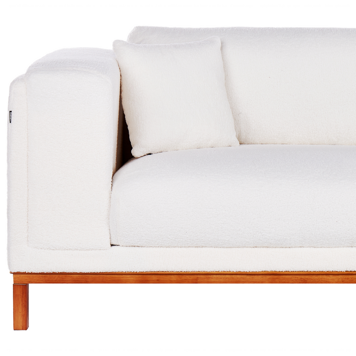 Beliani - VENG - Vierzitsbank - Gebroken wit - Bouclé