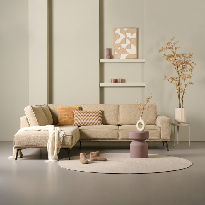 Hoekbank Alford - Beige - Textiel - 260x85x208cm (BxHxD)