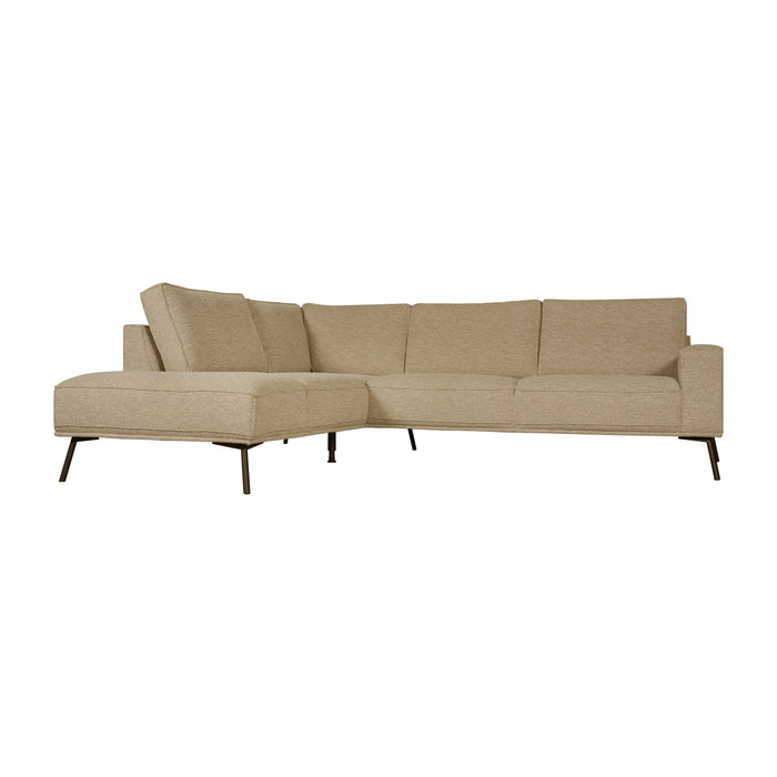 Hoekbank Alford - Beige - Textiel - 260x85x208cm (BxHxD)