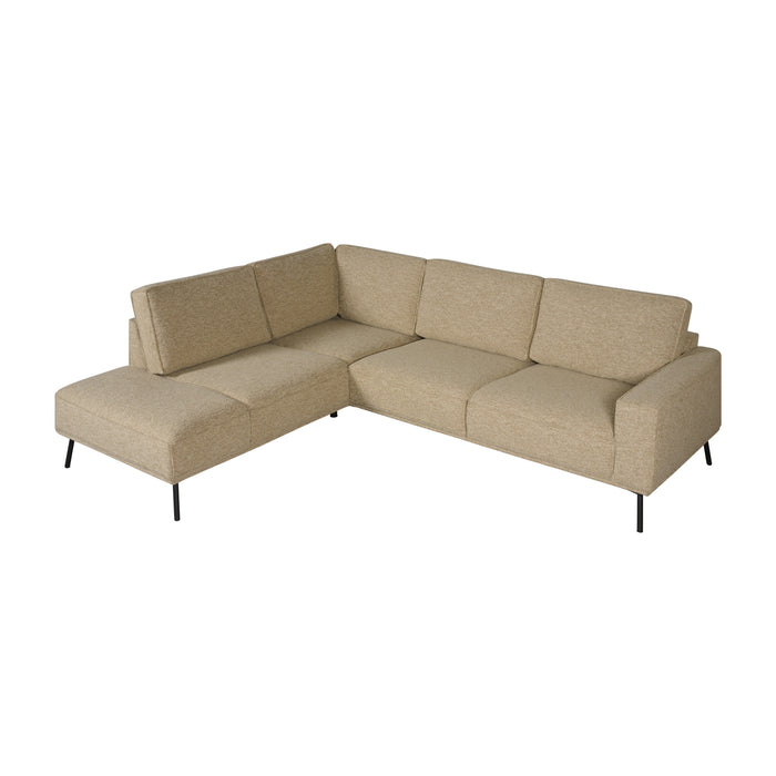 Hoekbank Alford - Beige - Textiel - 260x85x208cm (BxHxD)