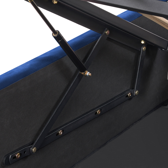 Beliani-ROCHEFORT-Tweepersoonsbed-Marineblauw-180 x 200 cm-Fluweel