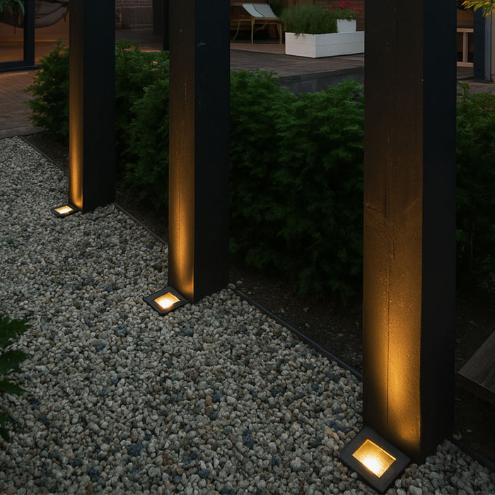 QAZQA Moderne grondspot zwart verstelbaar IP65 - Oneon