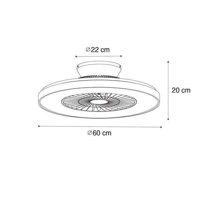 QAZQA Plafondventilator hout print met ster effect 60cm incl. LED