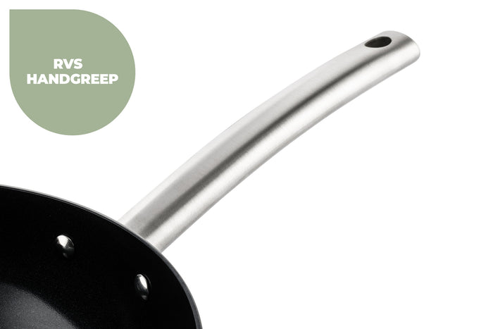 ISENVI Murray keramische wokpan met deksel 36 CM - RVS greep