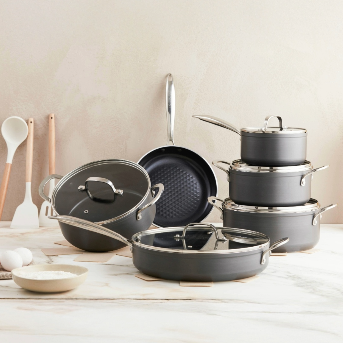 ISENVI Victoria Forged Chef du Jour - Pannenset 19 delig - RVS grepen