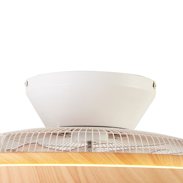 QAZQA Plafondventilator hout print met ster effect 60cm incl. LED