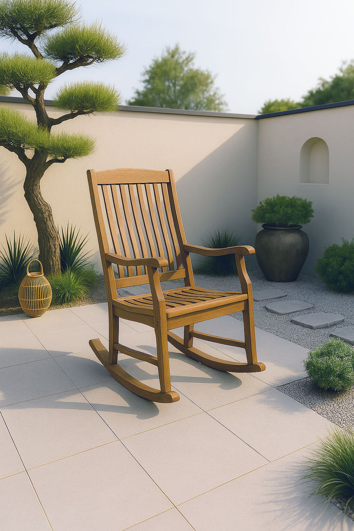 Schommelstoel van Teakhout - Teak - Bruin - 110 x 63 x 82 cm