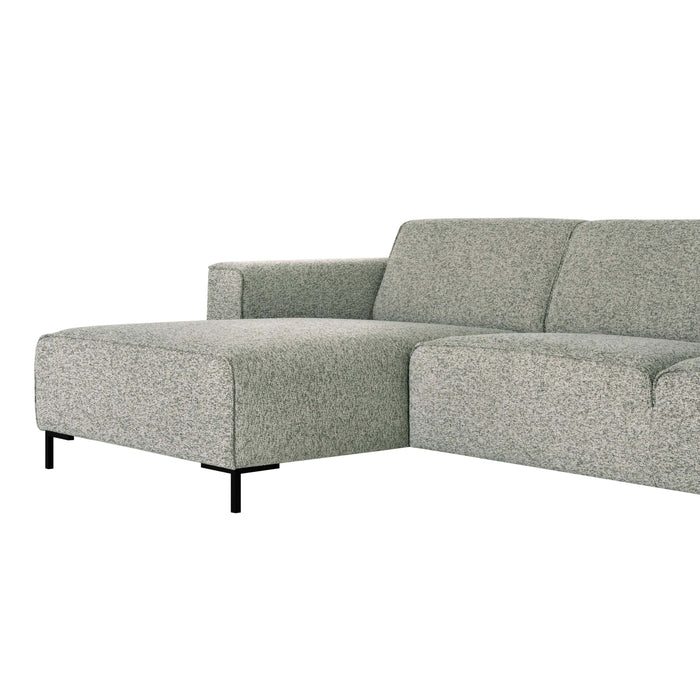 by fonQ Loft Hoekbank met Chaise Longue Rechts - Chenille Melange - Mintgroen