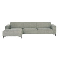 by fonQ Loft Hoekbank met Chaise Longue Links - Chenille Melange - Mintgroen
