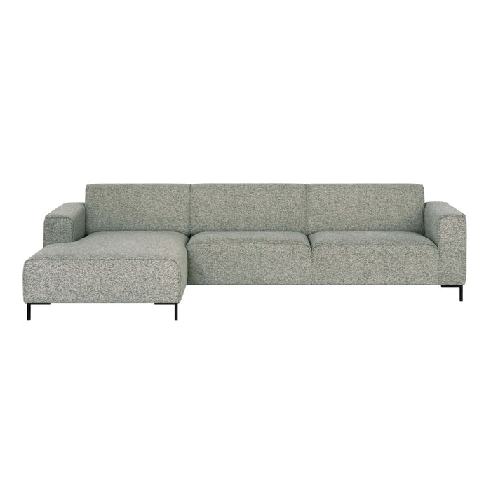 by fonQ Loft Hoekbank met Chaise Longue Links - Chenille Melange - Mintgroen