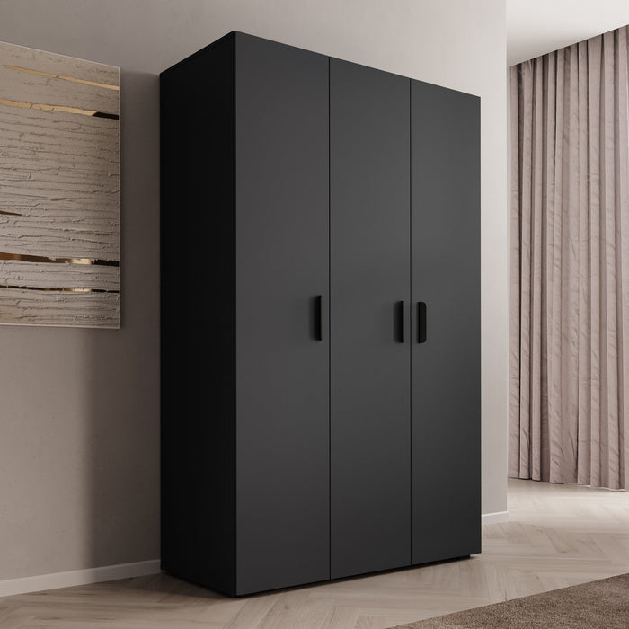 Meubella - Kledingkast Brussel - Antraciet - 111 cm