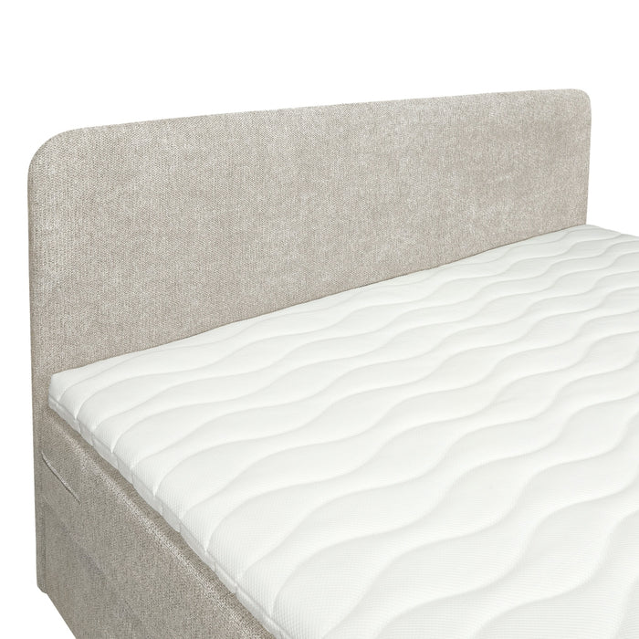 Boxspring Bilbao - Beige - Textiel - 180x105x206cm (BxHxD)