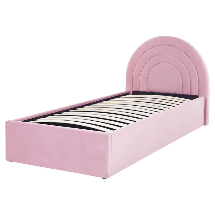 Beliani - ANET - Bed met opbergruimte - Roze - 90 x 200 cm - Fluweel