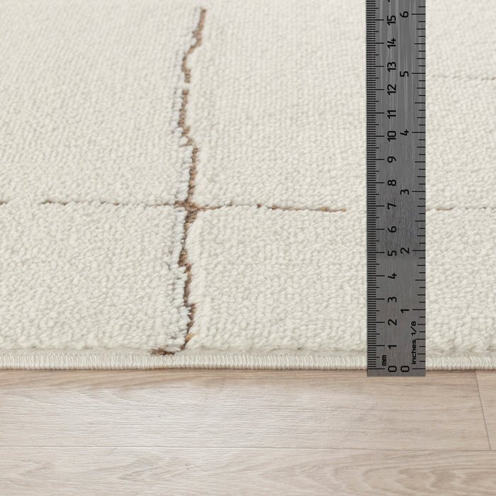 by fonQ Stribb Vloerkleed 200 x 275 cm - Latte