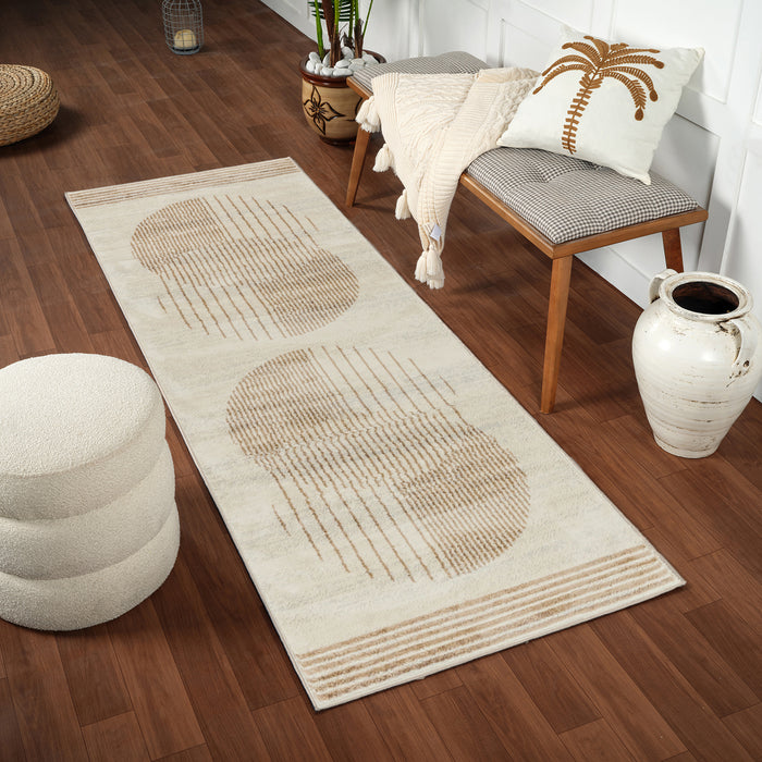 by fonQ Weeve Runner Vloerkleed 80 x 220 cm - Licht Beige