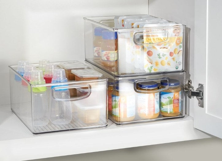 Opbergbox met Handvaten, 20.3 x 25.4 x 12.7 cm, Stapelbaar, Kunststof,