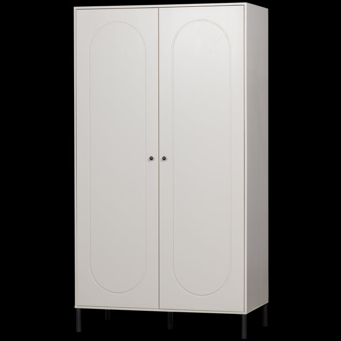 WOOOD Xina Garderobekast - Grenen - Wolkengrijs - 202x110x58