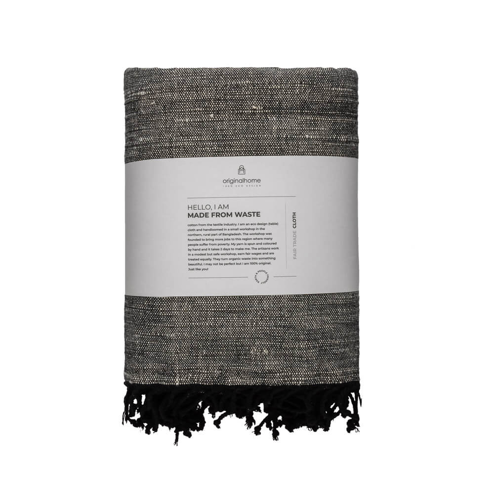 Originalhome Khadi Tafelkleed Zwart (250x130 cm)