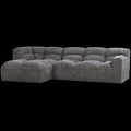 WOOOD Tibas Chaise Longue Bank Links - Geweven Stof - Grijs