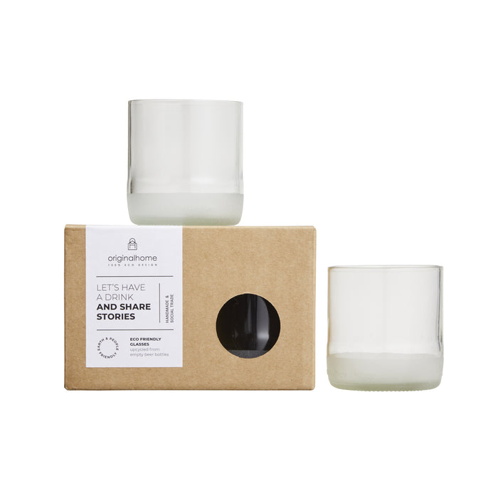 Originalhome Glas van upcyclede bierfles Transparant - S2