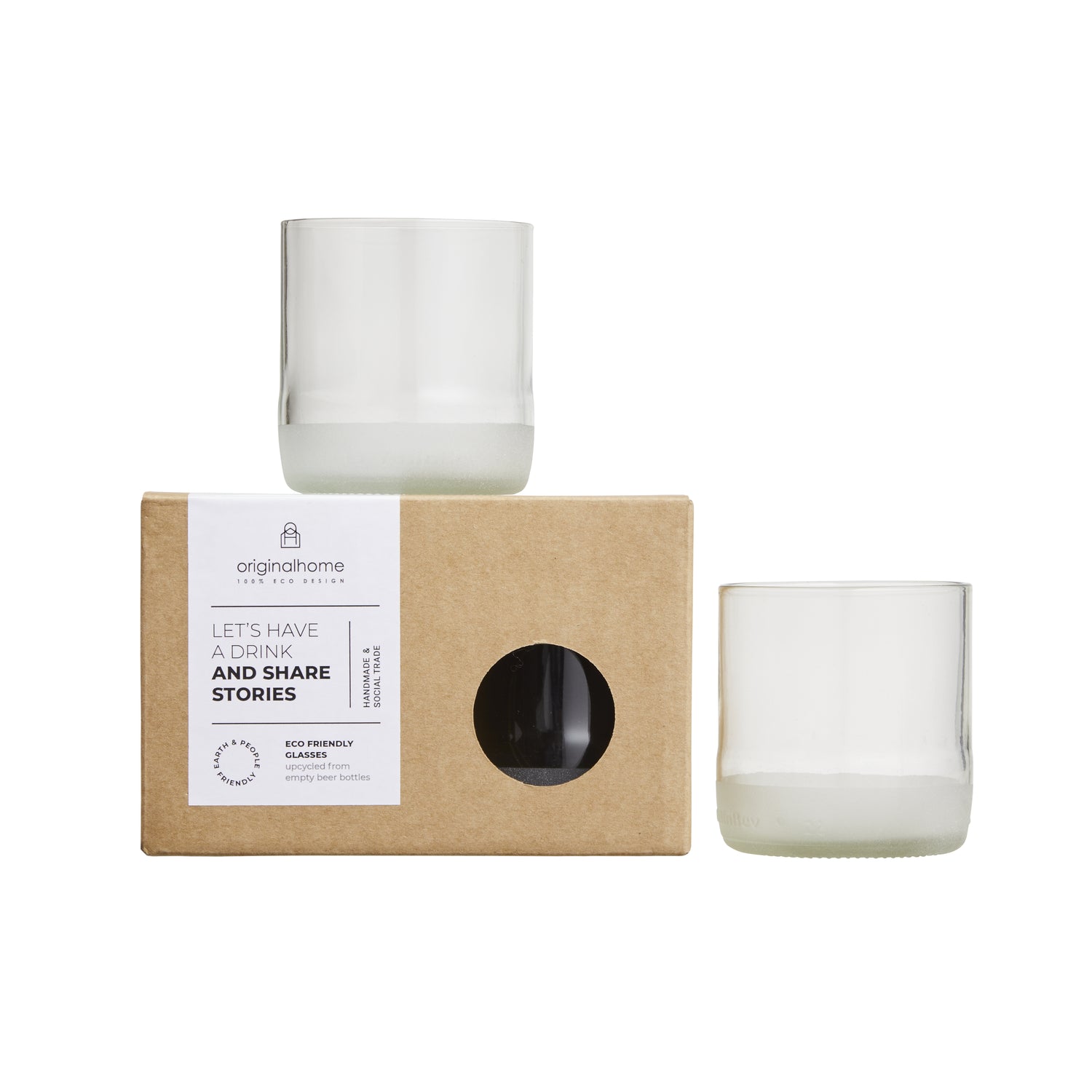 Originalhome Glas van upcyclede bierfles Transparant - S2