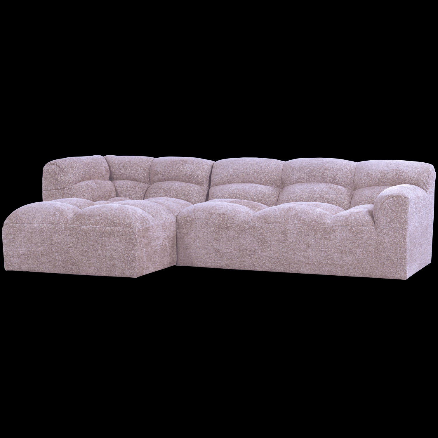 WOOOD Tibas Chaise Longue Bank Links - Geweven Stof - Warm Lila
