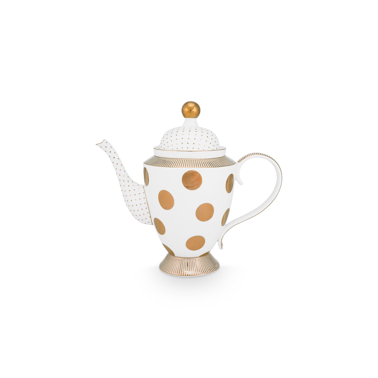 Pip Studio Theepot Dot Delight - Theekan - Wit| Goud - 1,25l