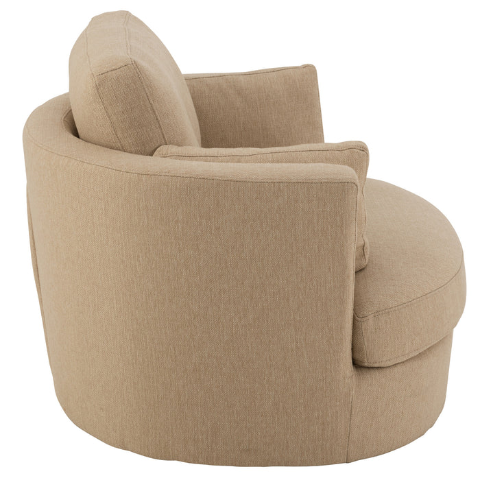 J-Line loungestoel Swiv - hout|textiel - beige