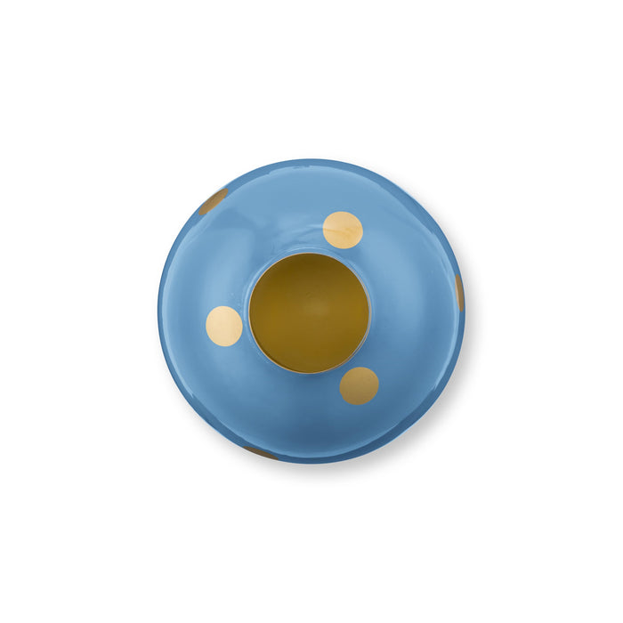 Pip Studio Vaas Dots - Bloemenvaas van Metaal - Blauw| Goud - 32cm