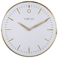 NeXtime - Design Wandklok - Geen Tikkend Geluid! - Goud|Wit- 30cm -