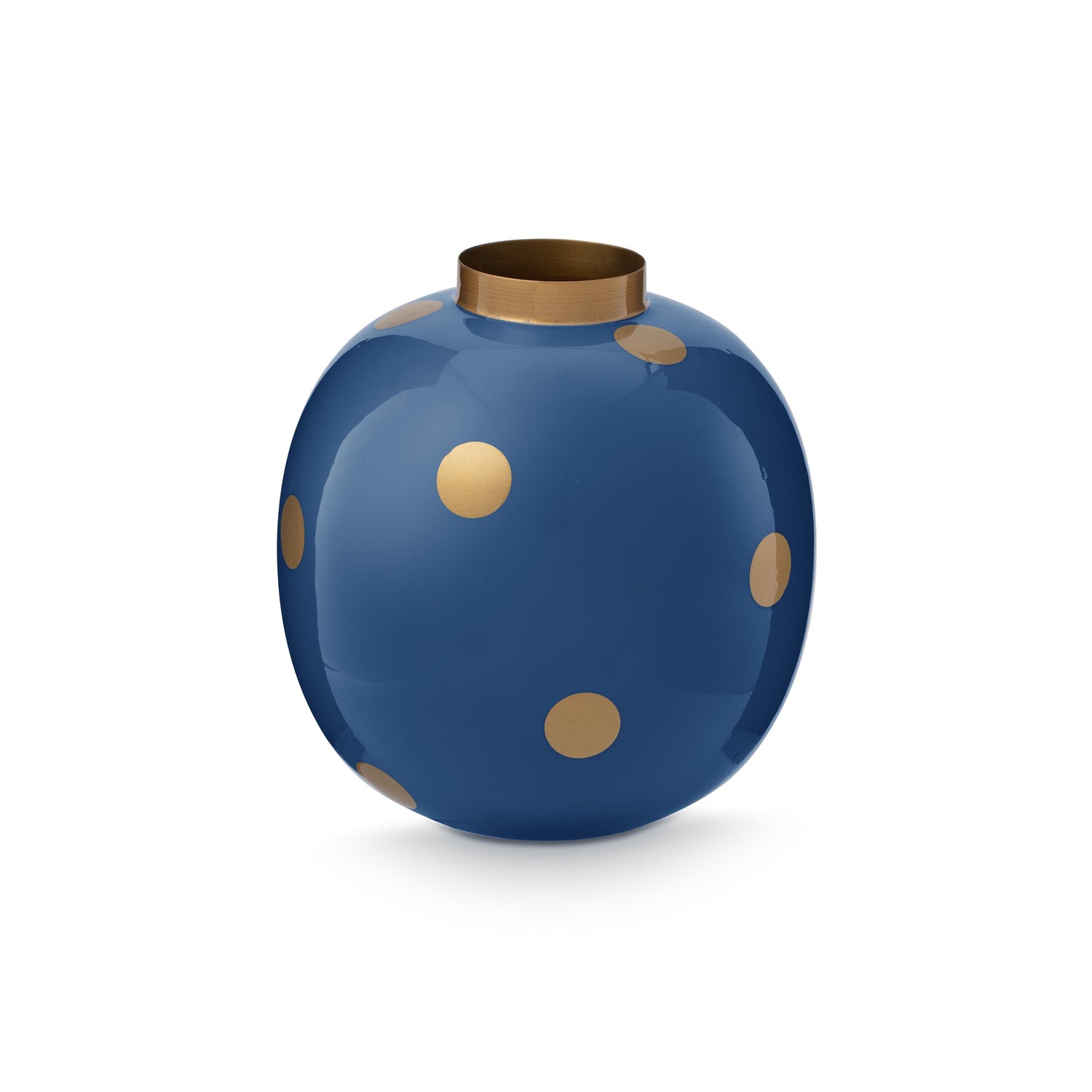 Pip Studio Vaas Dots - Bloemenvaas van Metaal - Navy| Goud - 23cm