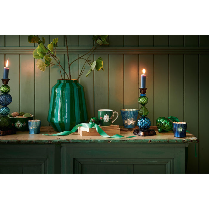 Pip Studio Waxinelichthouders Set van 4 - van Glas - Blauw - 7x7cm