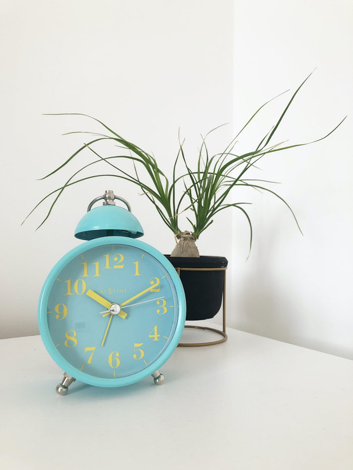 NeXtime - NeXtime - Wekker -  16 cm - Metaal - Turquoise - 'Single