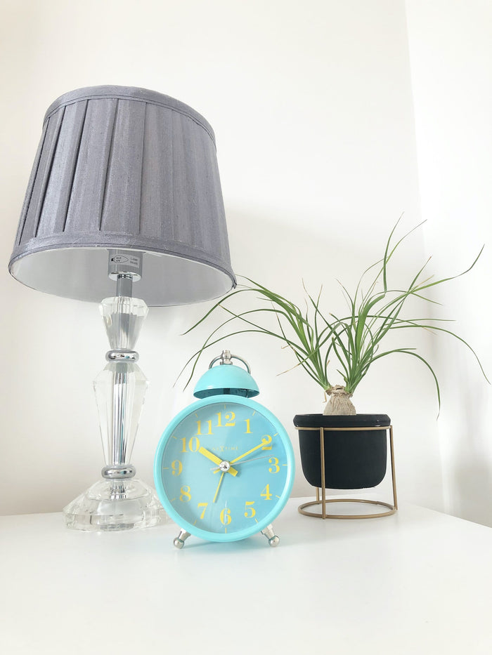 NeXtime - NeXtime - Wekker -  16 cm - Metaal - Turquoise - 'Single
