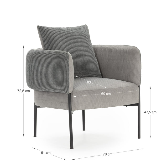 Calicosy - Fauteuil ARUNI - L73 cm - Metalen poten