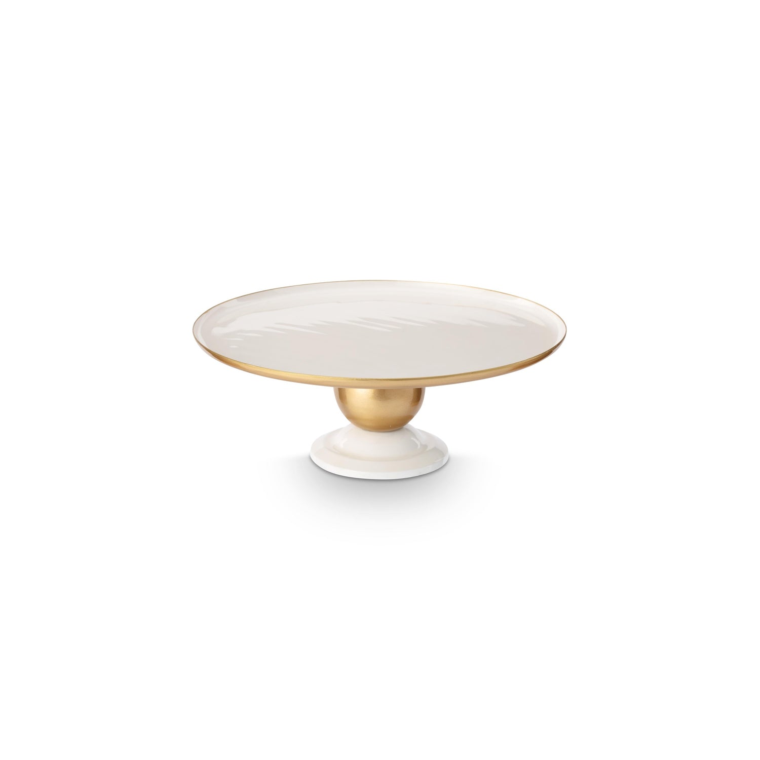 Pip Studio Serveerschaal Rond - Fruitschaal - Wit| Goud - 32x12.5cm