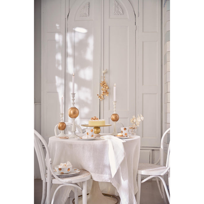 Pip Studio Serveerschaal Rond - Fruitschaal - Wit| Goud - 32x12.5cm