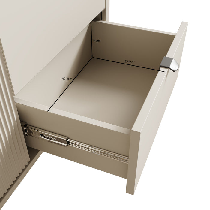 Meubella - Dressoir Mace - Beige - 160 cm - Met lades