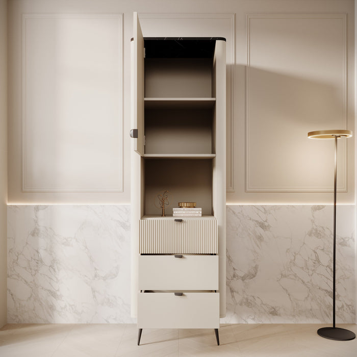 Meubella - Vitrinekast Mace - Beige - 60 cm