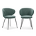 Calicosy - Set 2 stoelen RUSH - L60 cm - Stof & zwart metaal