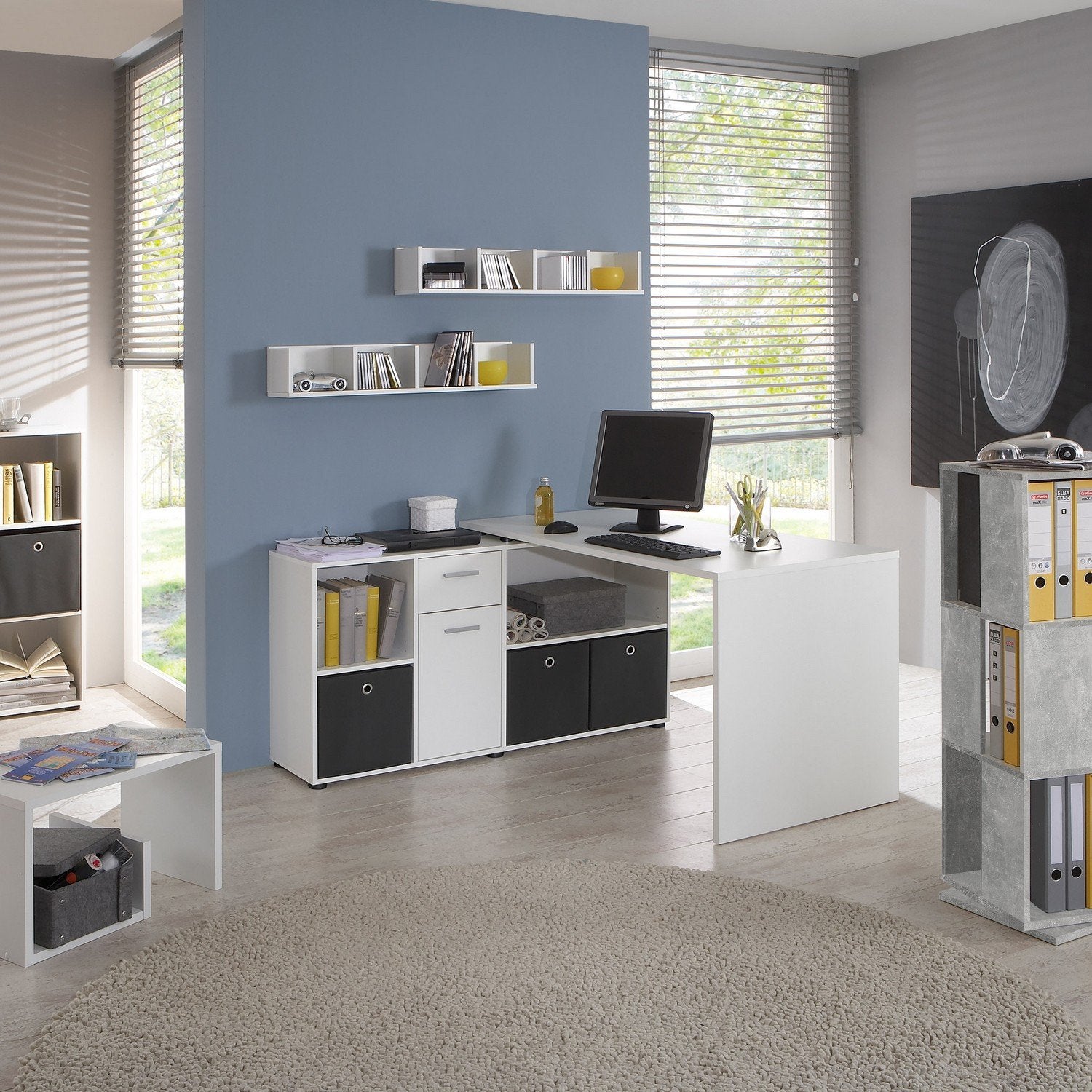 Calicosy - Hoekbureau LEX - B135,7 cm - Wit