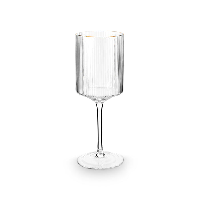 vtwonen Wijnglazen voor Witte Wijn - Glazen set van 4 - Gouden Rand