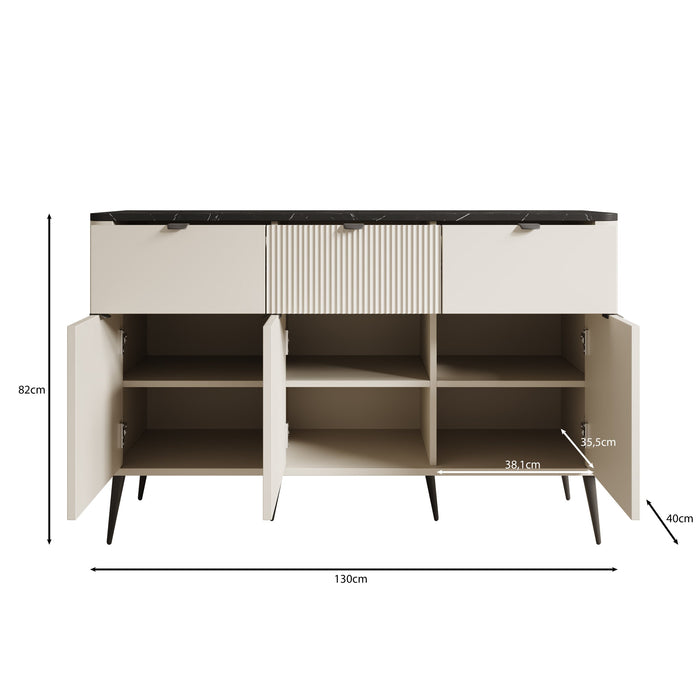 Meubella - Dressoir Mace - Beige - 130 cm