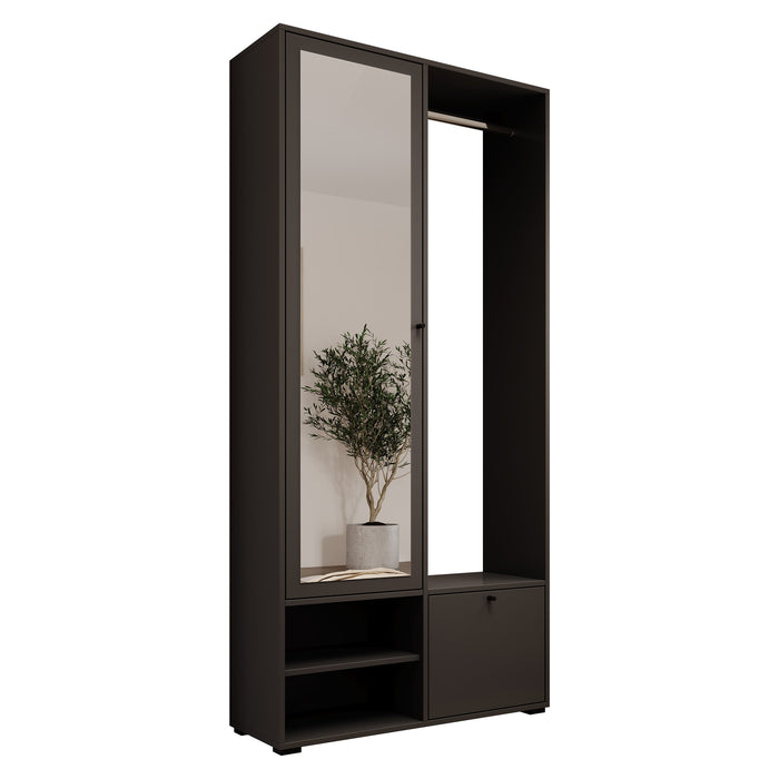 Meubella - Halkast Deacon - Zwart - 90 cm - Met spiegel