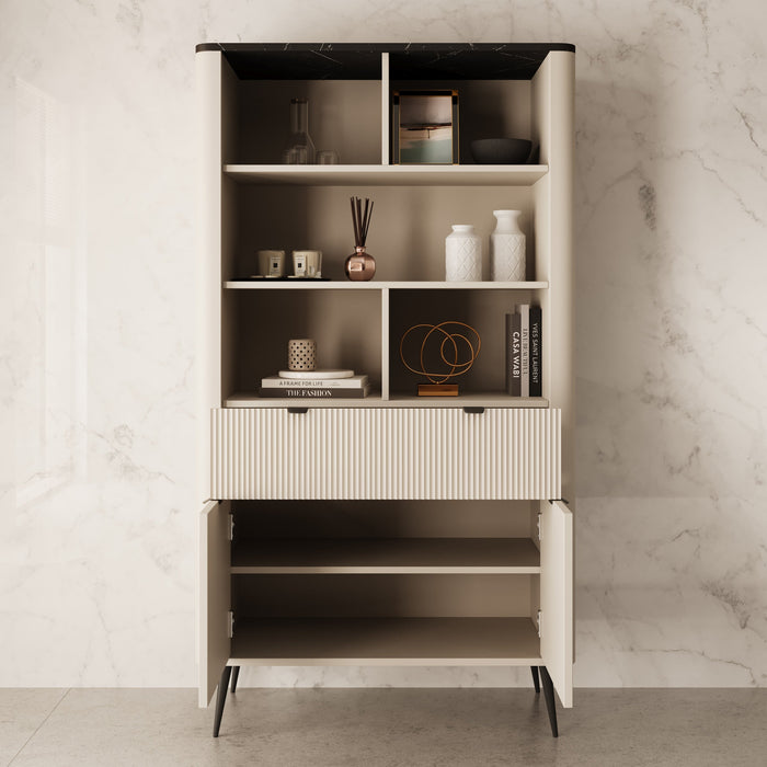 Meubella - Boekenkast Mace - Beige - 90 cm