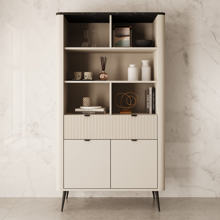 Meubella - Boekenkast Mace - Beige - 90 cm