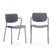 Calicosy - Set 2 stoelen MAIKA - L49 cm - Zwart metaal