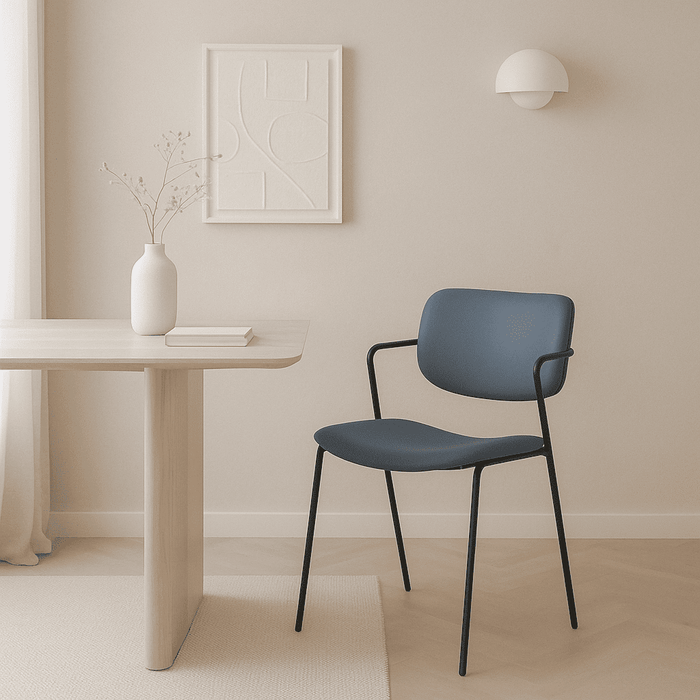 Calicosy - Set 2 stoelen MAIKA - L49 cm - Zwart metaal