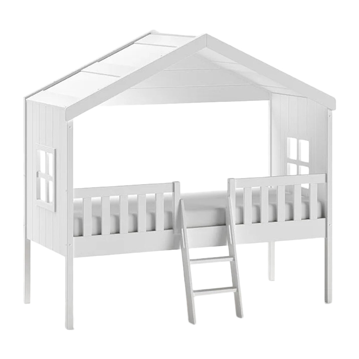 Vipack Housebed Huisbed met Ladder 90 x 200 - Wit